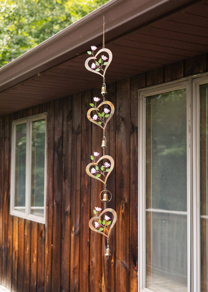 Flowers On Heart Hanging Ornament-Ornaments-Happy Gardens