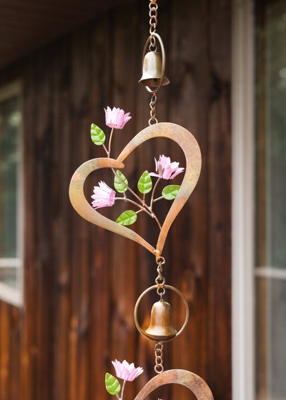 Flowers On Heart Hanging Ornament-Ornaments-Happy Gardens