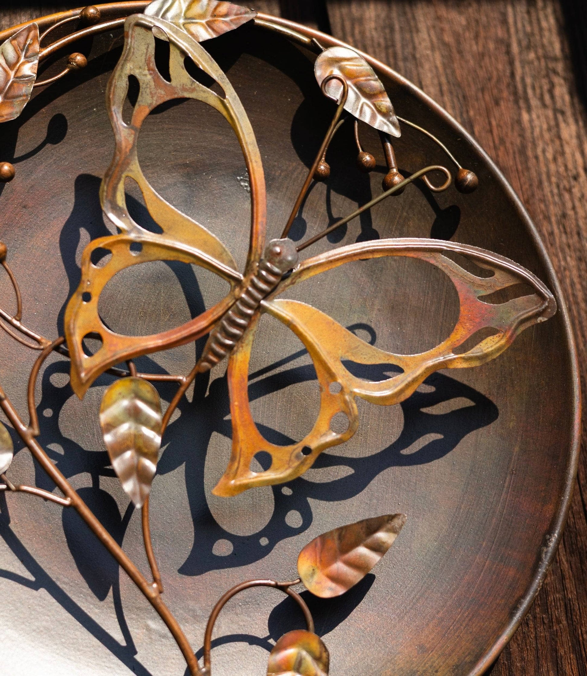 Happy Gardens - Butterfly on Branch Raised Wall Decor Disc