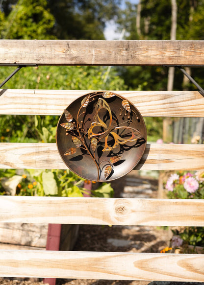 Happy Gardens - Butterfly on Branch Raised Wall Decor Disc