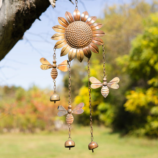 Sunflower and Bees Wind Chime - Happy Gardens