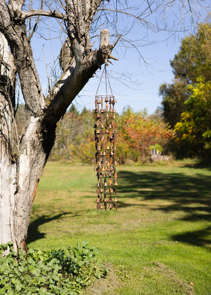 Triple Tiered Bells and Leaves Wind Chime - Happy Gardens