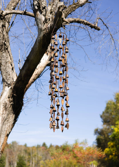 Triple Tiered Bells and Leaves Wind Chime - Happy Gardens