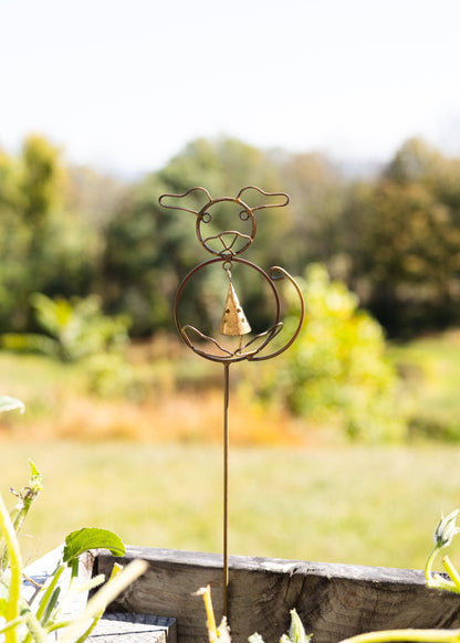 Happy Gardens - Dog with Bell Garden Stake