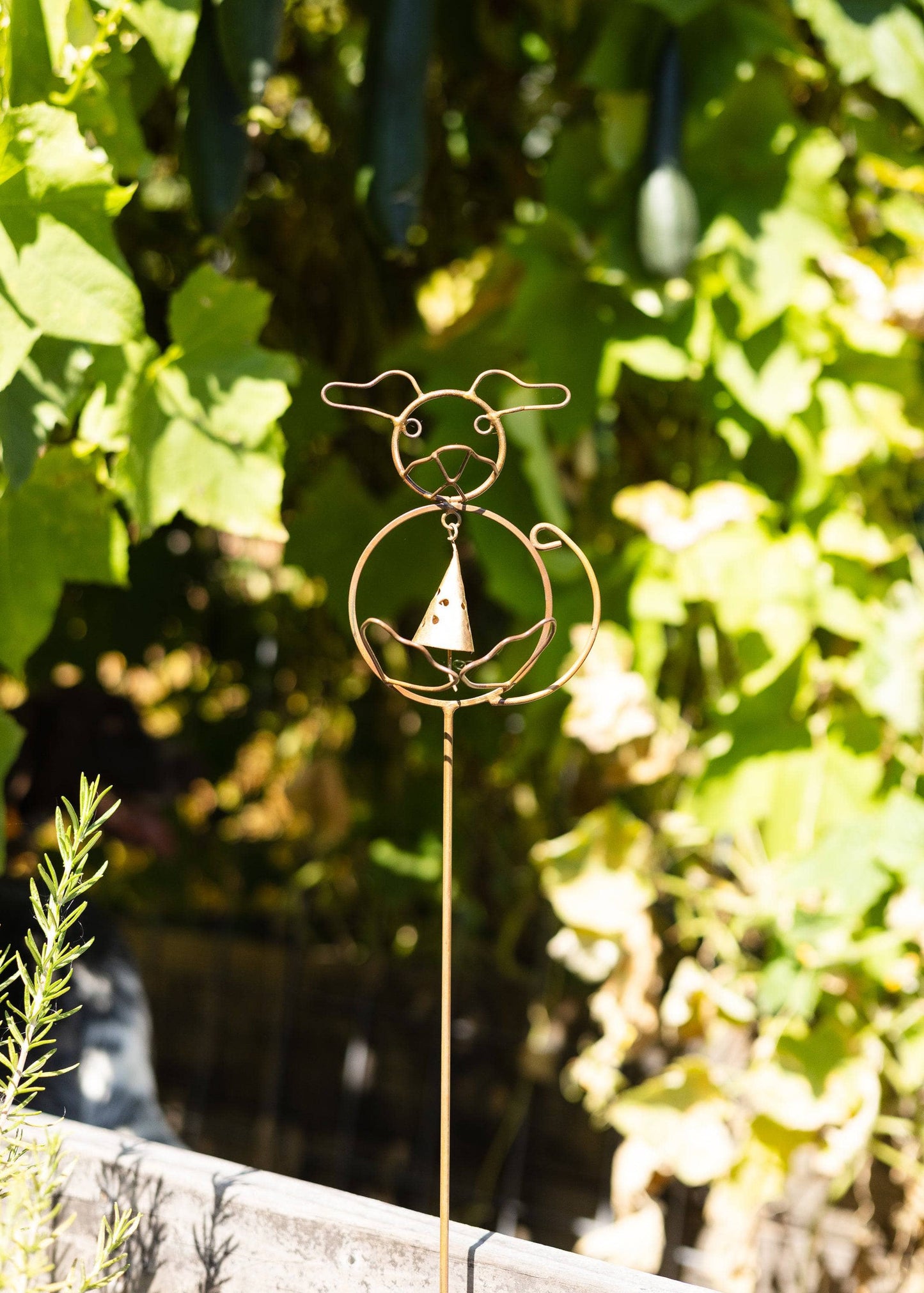 Happy Gardens - Dog with Bell Garden Stake