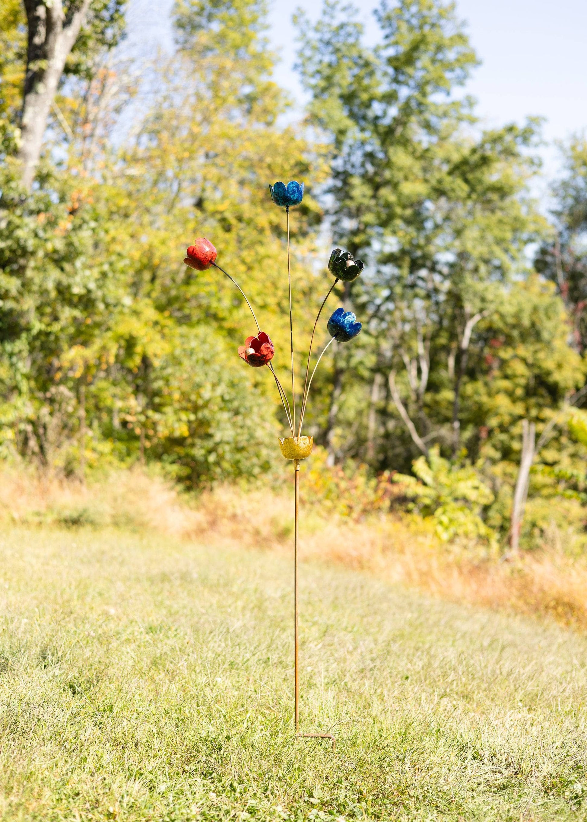 Happy Gardens - Multicolor Lily Cup Chimes Garden Stake