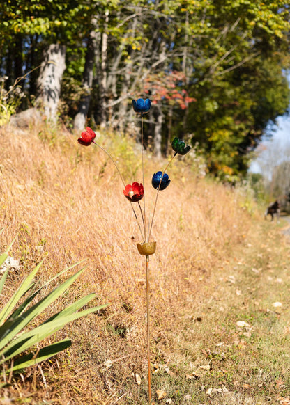 Happy Gardens - Multicolor Lily Cup Chimes Garden Stake