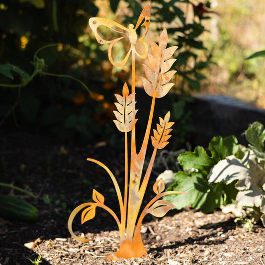 Happy Gardens - Butterfly on Plant Garden Stake