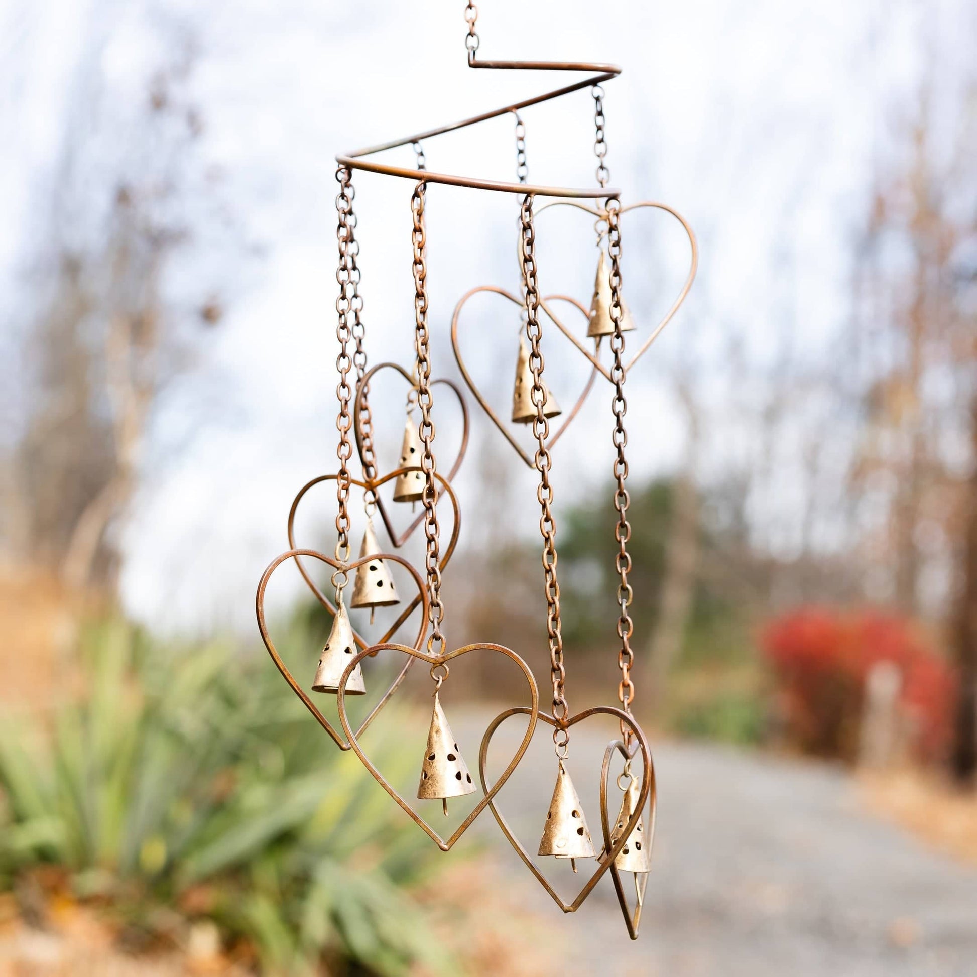 Happy Gardens - Hearts with Bells Hanging Mobile