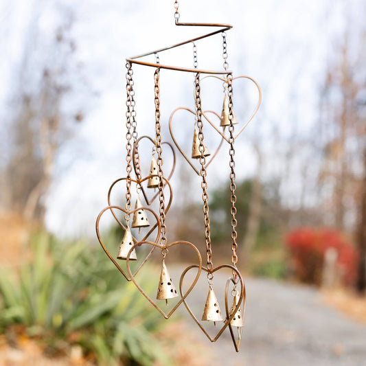 Happy Gardens - Hearts with Bells Hanging Mobile