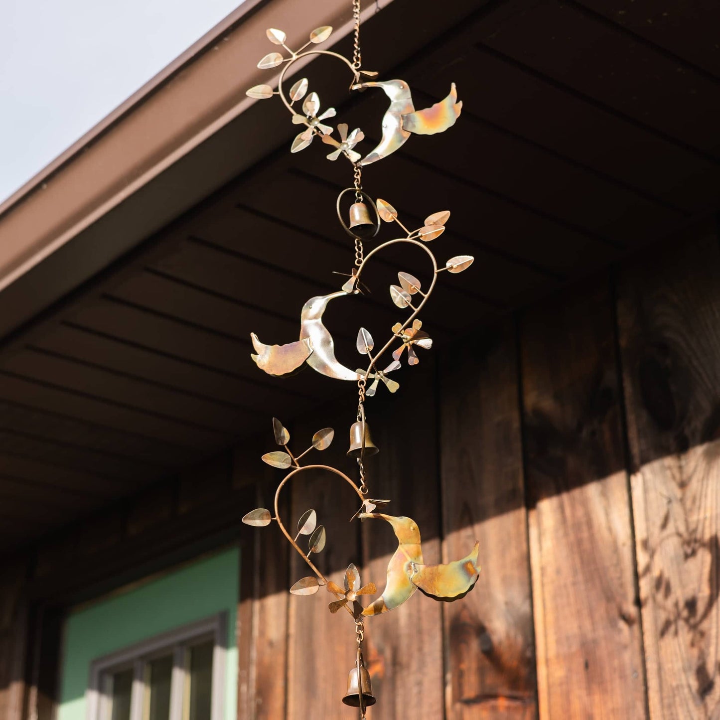 Hummingbird Hearts With Bells Hanging Ornament-Ornaments-Happy Gardens