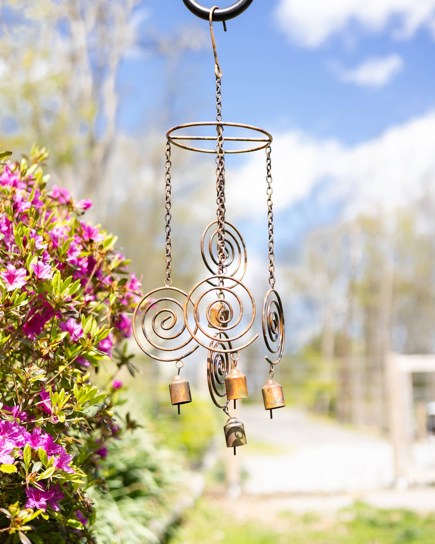 Circle Spiral Hanging Wind Chime - Happy Gardens