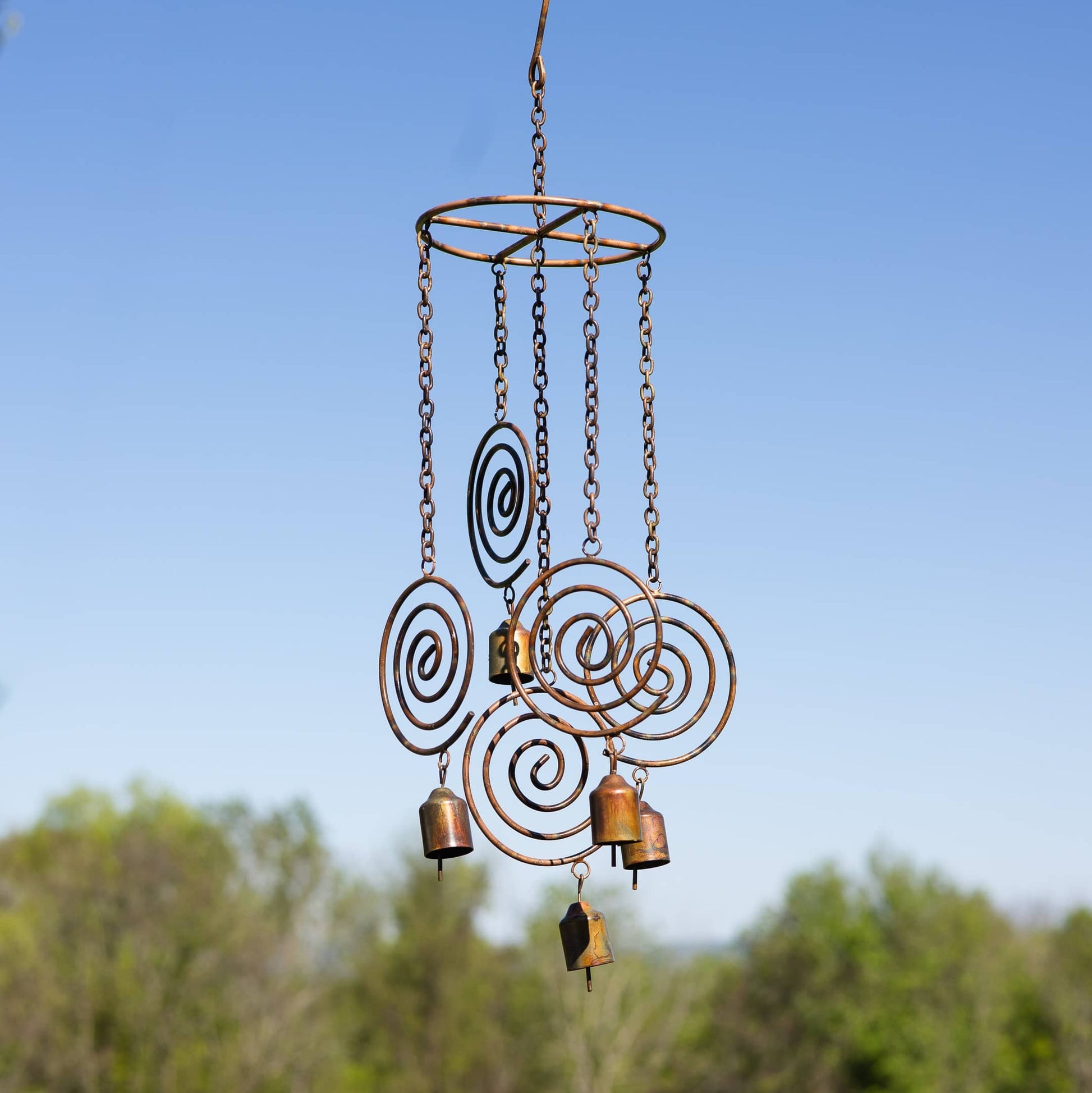 Circle Spiral Hanging Wind Chime - Happy Gardens