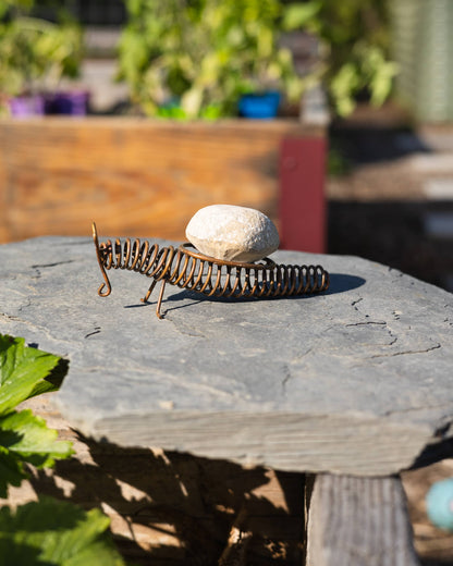Standing  Snail Paper Weight - Happy Gardens