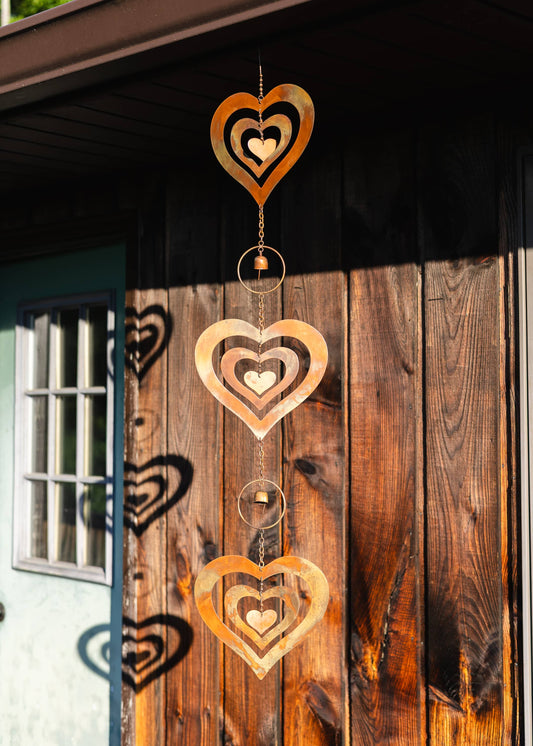 Triple Heart Flamed Ornament