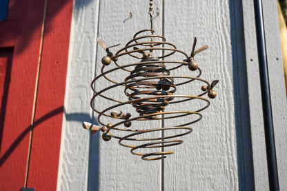 Bees (Double) Spiral Garden Ornament