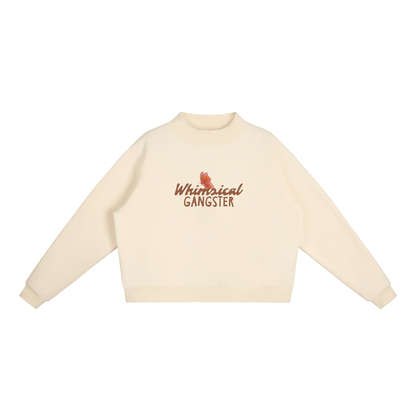 Whimsical Gangster Essential Fleece Mock-Neck Crew Sweatshirt