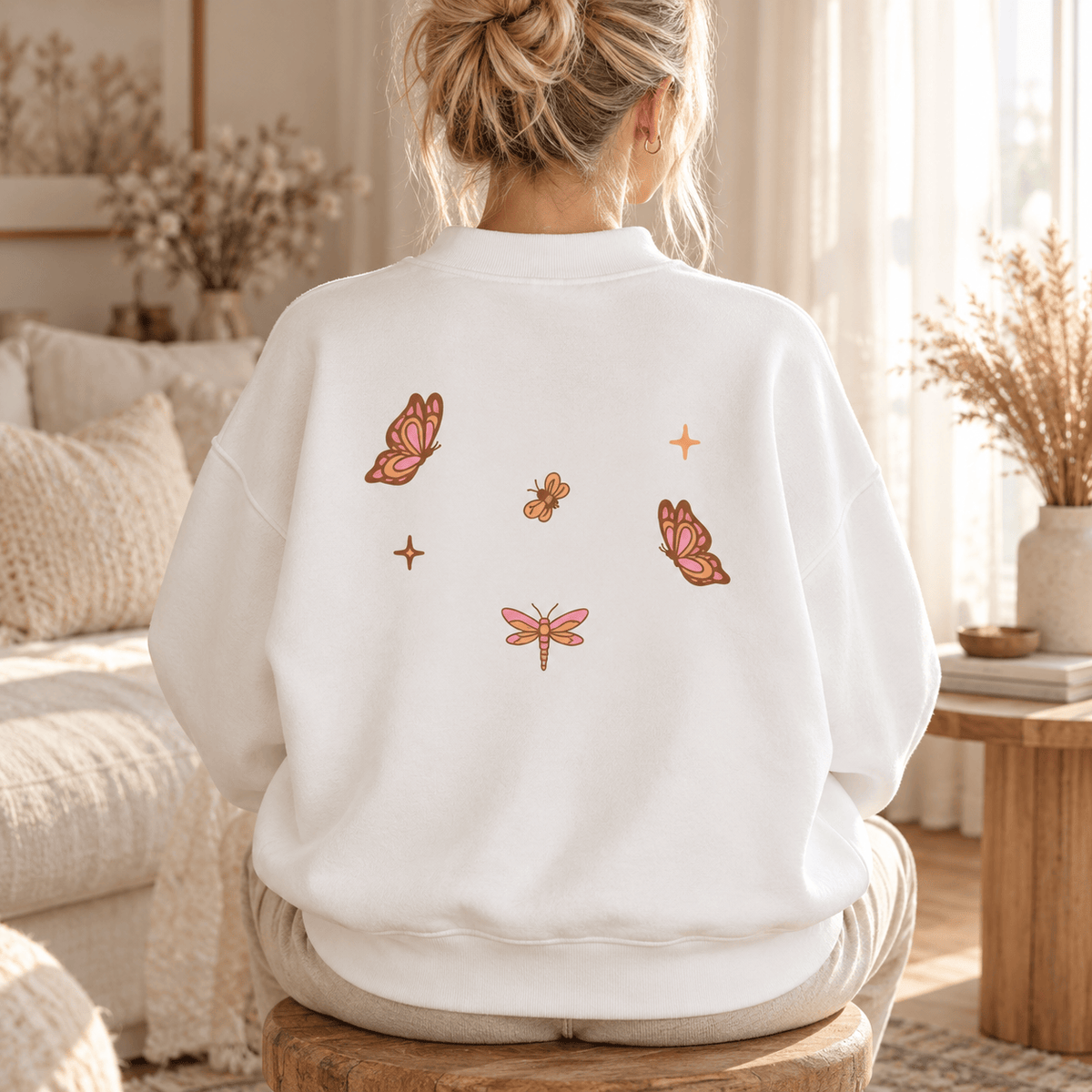 Whimsical Gangster Essential Fleece Mock-Neck Crew Sweatshirt