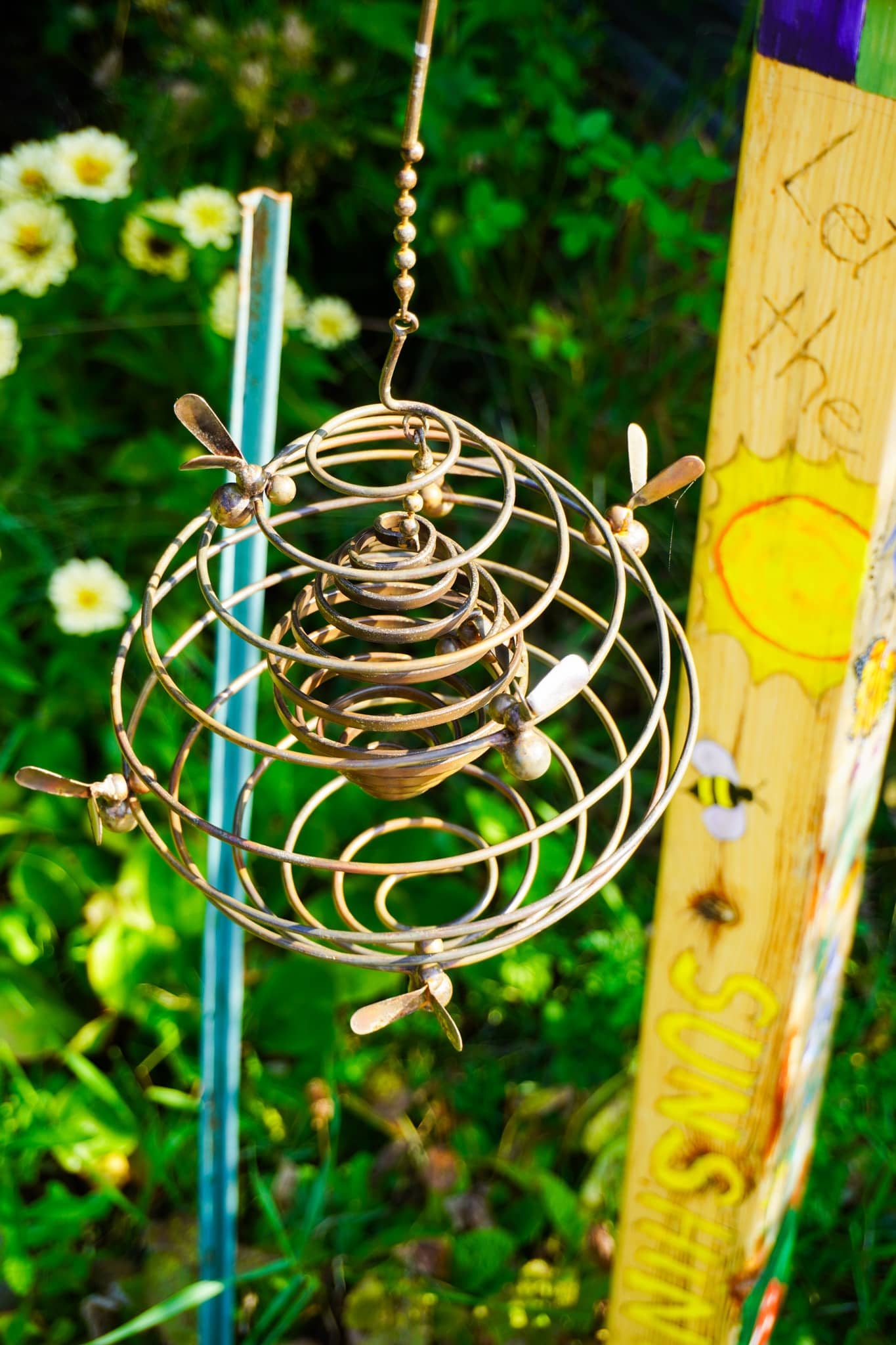 Bees (Double) Spiral Garden Ornament