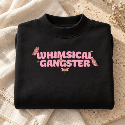 Whimsical Gangster Essential Fleece Mock-Neck Crew Sweatshirt