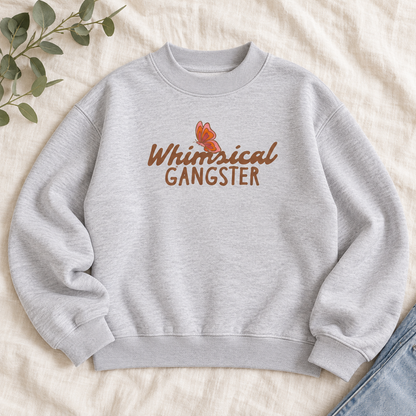 Whimsical Gangster Essential Fleece Mock-Neck Crew Sweatshirt