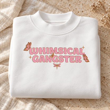 Whimsical Gangster Essential Fleece Mock-Neck Crew Sweatshirt