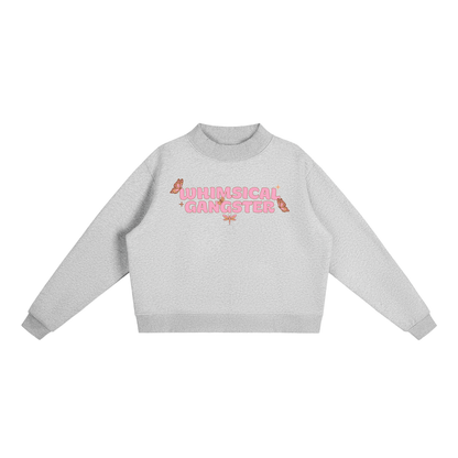 Whimsical Gangster Essential Fleece Mock-Neck Crew Sweatshirt