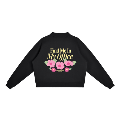 Find Me In My Office - Fleece Mock-Neck Crew Sweatshirt