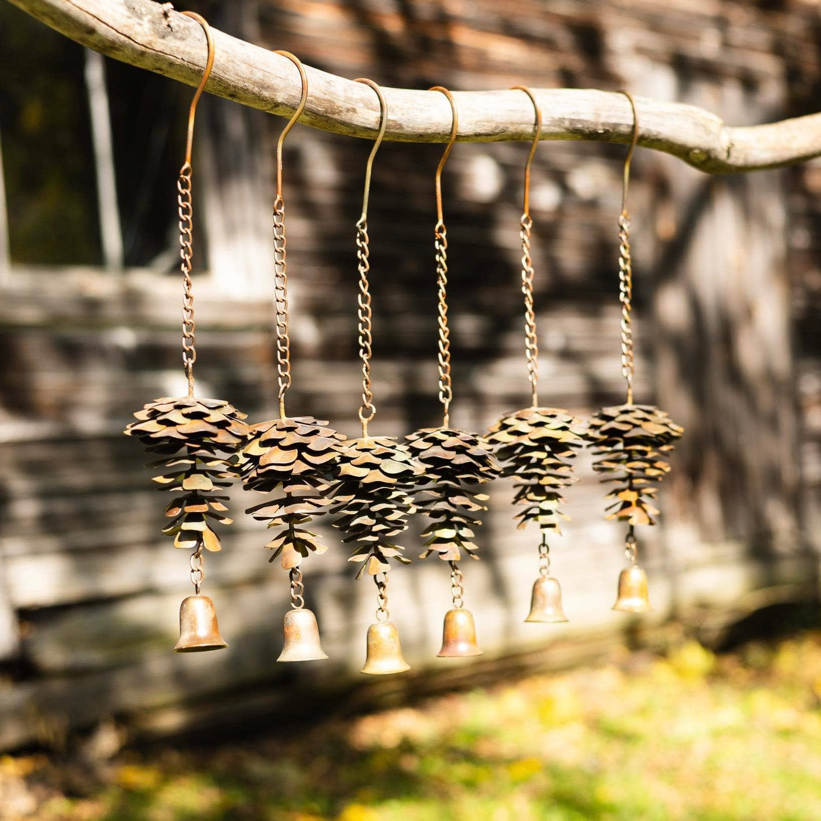 Pine Cone with Bell Ornament