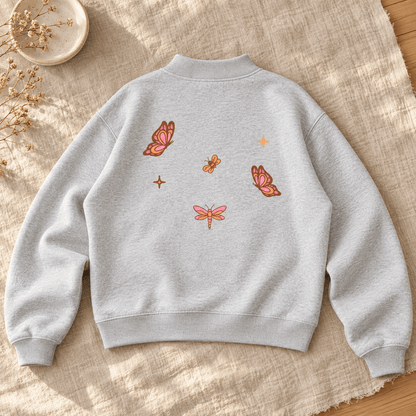 Whimsical Gangster Essential Fleece Mock-Neck Crew Sweatshirt