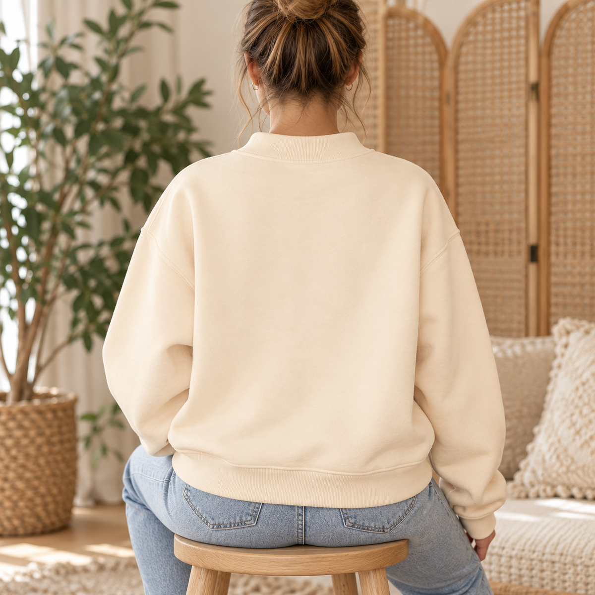 Plant Club - Essential Fleece Mock-Neck Crew Sweatshirt