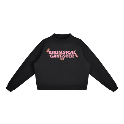 Whimsical Gangster Essential Fleece Mock-Neck Crew Sweatshirt