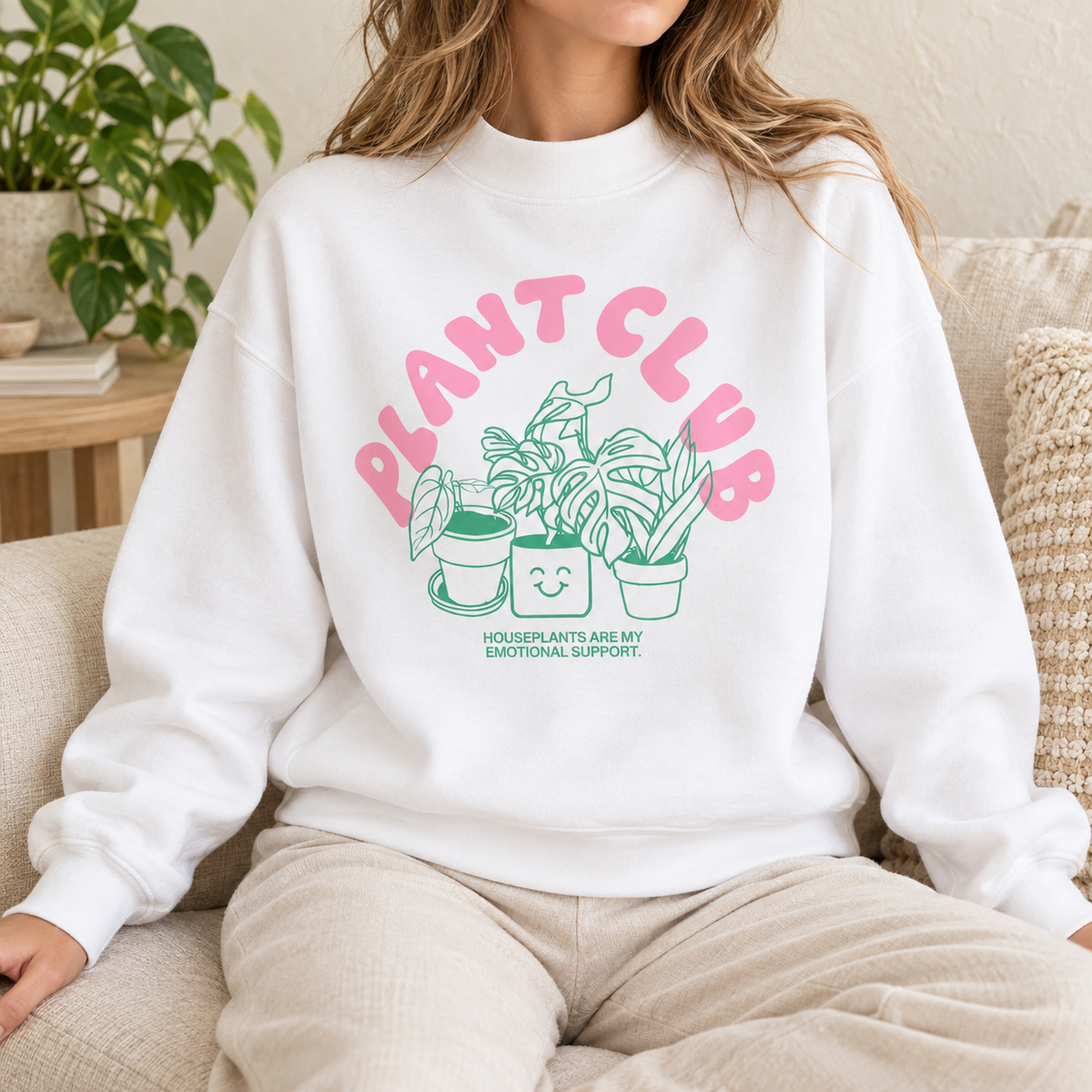 Plant Club - Essential Fleece Mock-Neck Crew Sweatshirt