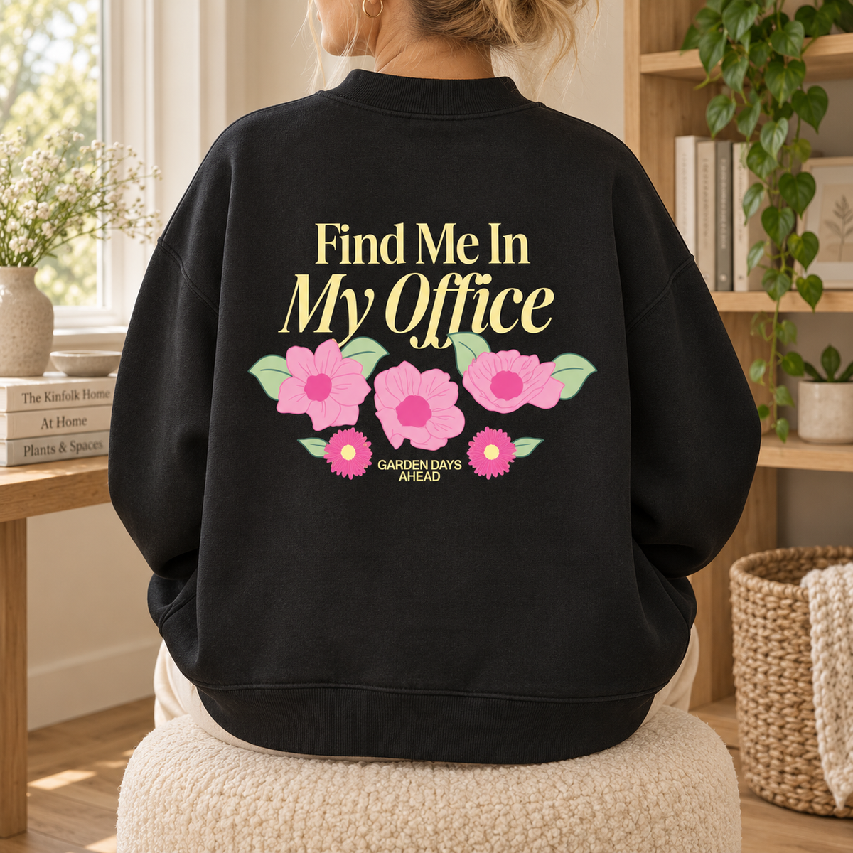 Find Me In My Office - Fleece Mock-Neck Crew Sweatshirt