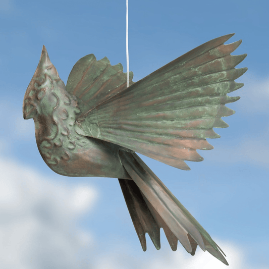 Hanging Verdigris Cardinal-Ornaments-Happy Gardens