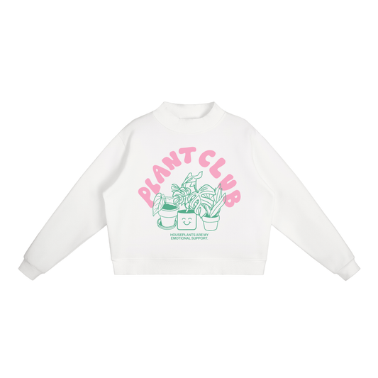 Plant Club Essential Fleece Mock-Neck Crew Sweatshirt