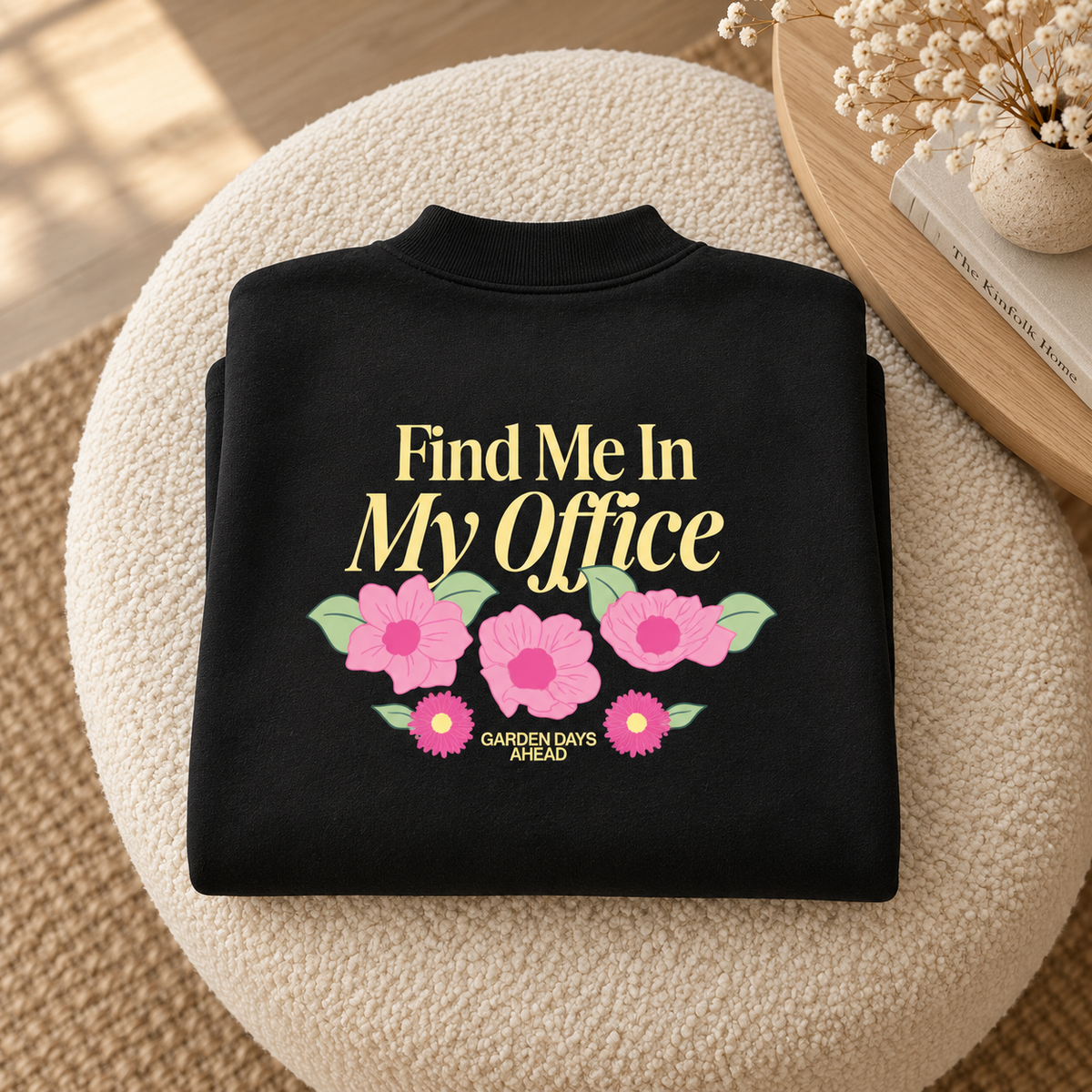 Find Me In My Office - Fleece Mock-Neck Crew Sweatshirt