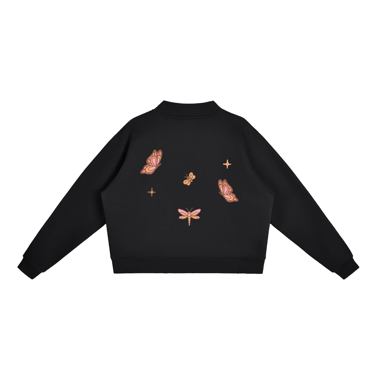 Whimsical Gangster Essential Fleece Mock-Neck Crew Sweatshirt