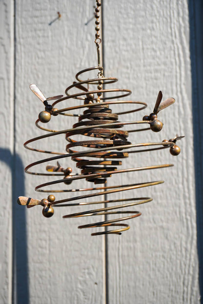 Bees (Double) Spiral Garden Ornament