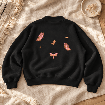 Whimsical Gangster Essential Fleece Mock-Neck Crew Sweatshirt