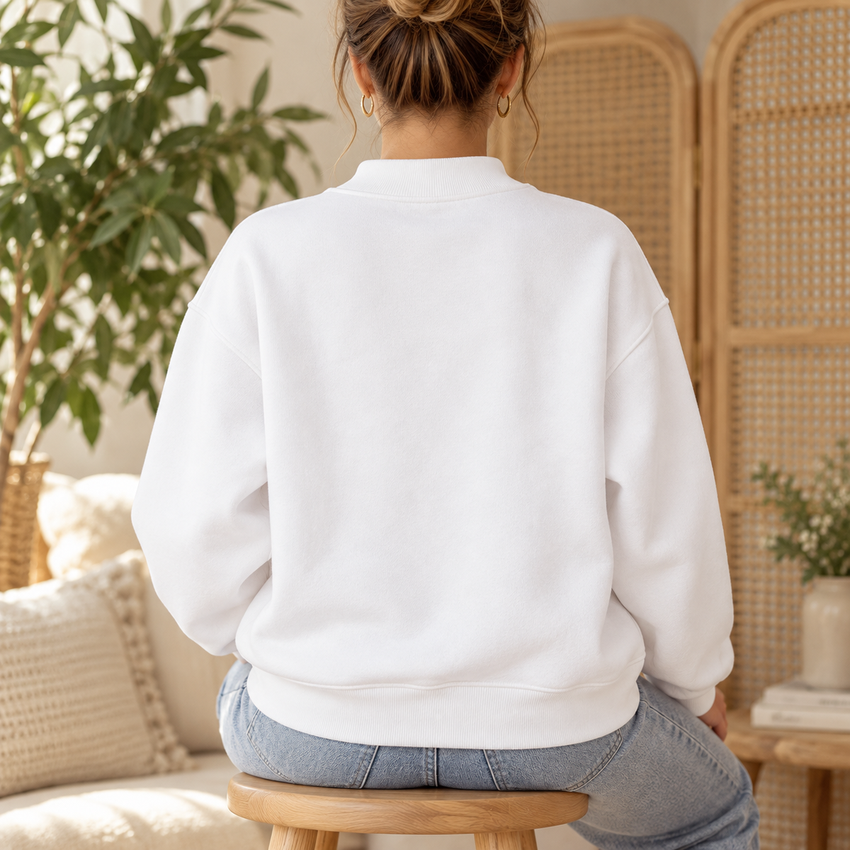 Plant Club - Essential Fleece Mock-Neck Crew Sweatshirt