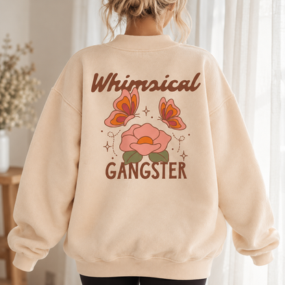Whimsical Gangster Essential Fleece Mock-Neck Crew Sweatshirt