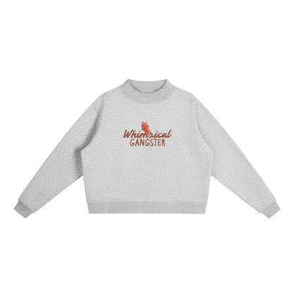 Whimsical Gangster Essential Fleece Mock-Neck Crew Sweatshirt