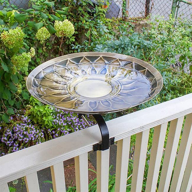 African Daisy Bird Bath with Over Rail Bracket - Happy Gardens