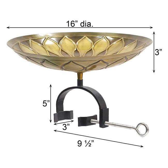 African Daisy Bird Bath with Over Rail Bracket - Happy Gardens