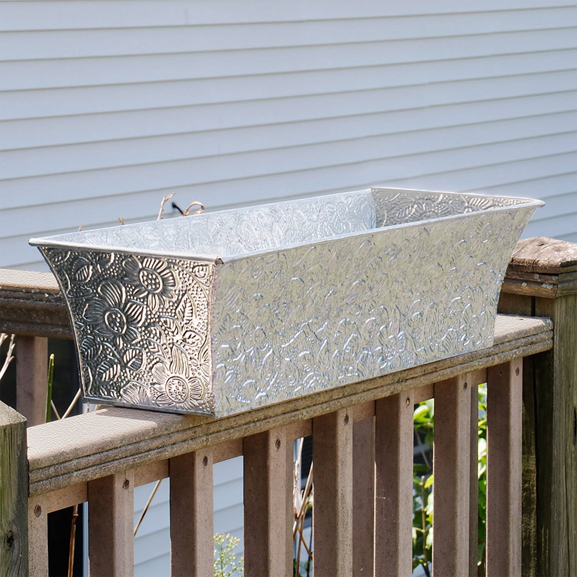 Embossed Galvanized Planter Box - Happy Gardens