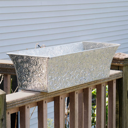 Embossed Galvanized Planter Box - Happy Gardens