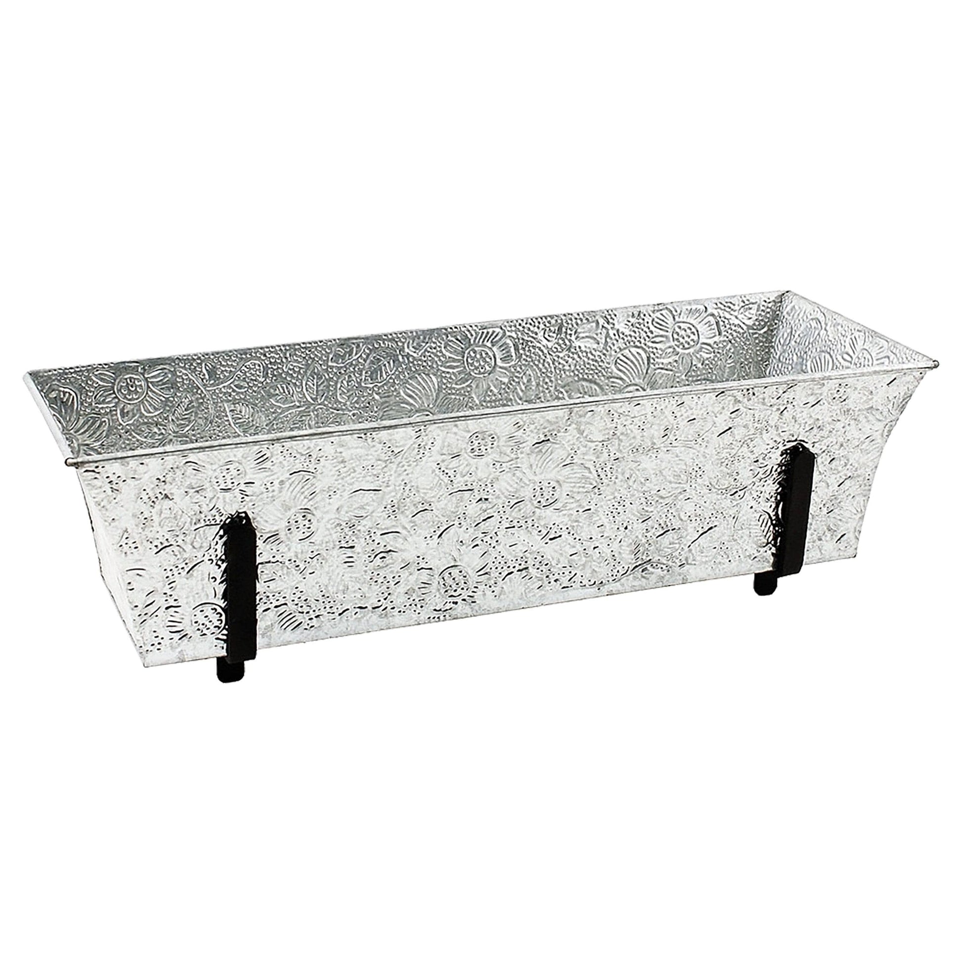 Embossed Galvanized Planter Box - Happy Gardens