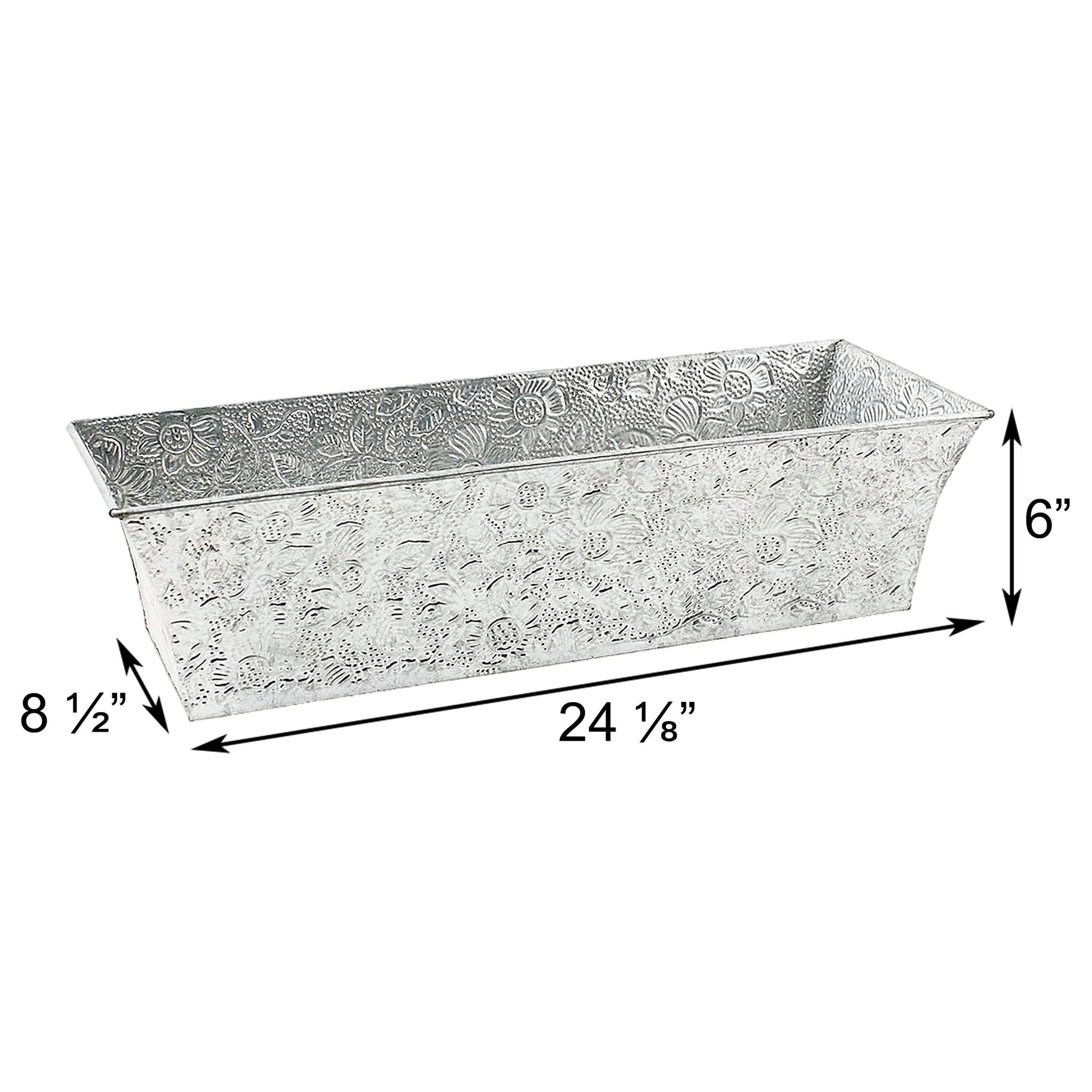 Embossed Galvanized Planter Box - Happy Gardens