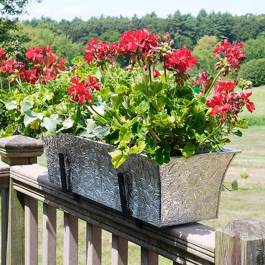 Embossed Galvanized Planter Box - Happy Gardens